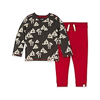 Burt's Bees Baby Baby Boys' Long Sleeve Tee and Tie-Up Pant Set