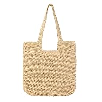 Straw Beach Tote Bag for Women Large Summer Woven Straw Bag Lightweight Foldable Shoulder Handbags for Travel,Vacation