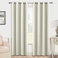 KOUFALL Cream Curtains Room Darkening 84 Inches Long,Grommet Thermal Room Curtain Drapes for Living Room Bedroom Window 84 in Length 2 Panel Set,Off White Ivory Colored