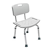Graham-Field 7921KD-1 Lumex Shower Chair with Backrest, Adjustable-Height Bath Seat, Wide 20