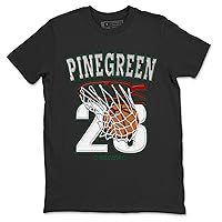 4 Pine Green Design Printed Basketball Sneaker Matching T-Shirt