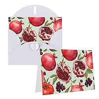 Pomegranate Pattern Print Greeting Cards Blank Note Cards With Envelopes Set Thank You Cards Happy Birthday Cards For All Occasion Greeting Card 4 x 6 inch