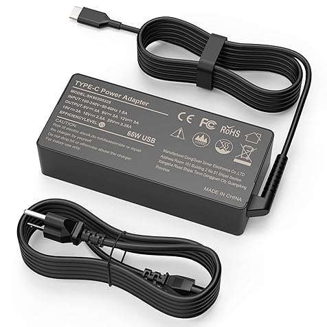 Replacement Lenovo 65w USB C Laptop Charger for Lenovo ThinkPad/Yoga T480 T490 T580 S330 S730 E490 E580 C740 C940 100e 300e ADLX65YDC2A chromebook Charger Computer AC Adapter Power Cord Supply