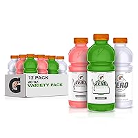 Gatorade Zero Kids Variety Pack (Apple Burst, Watermelon Splash, Glacier Cherry), 20 Fl Oz (Pack of 12)
