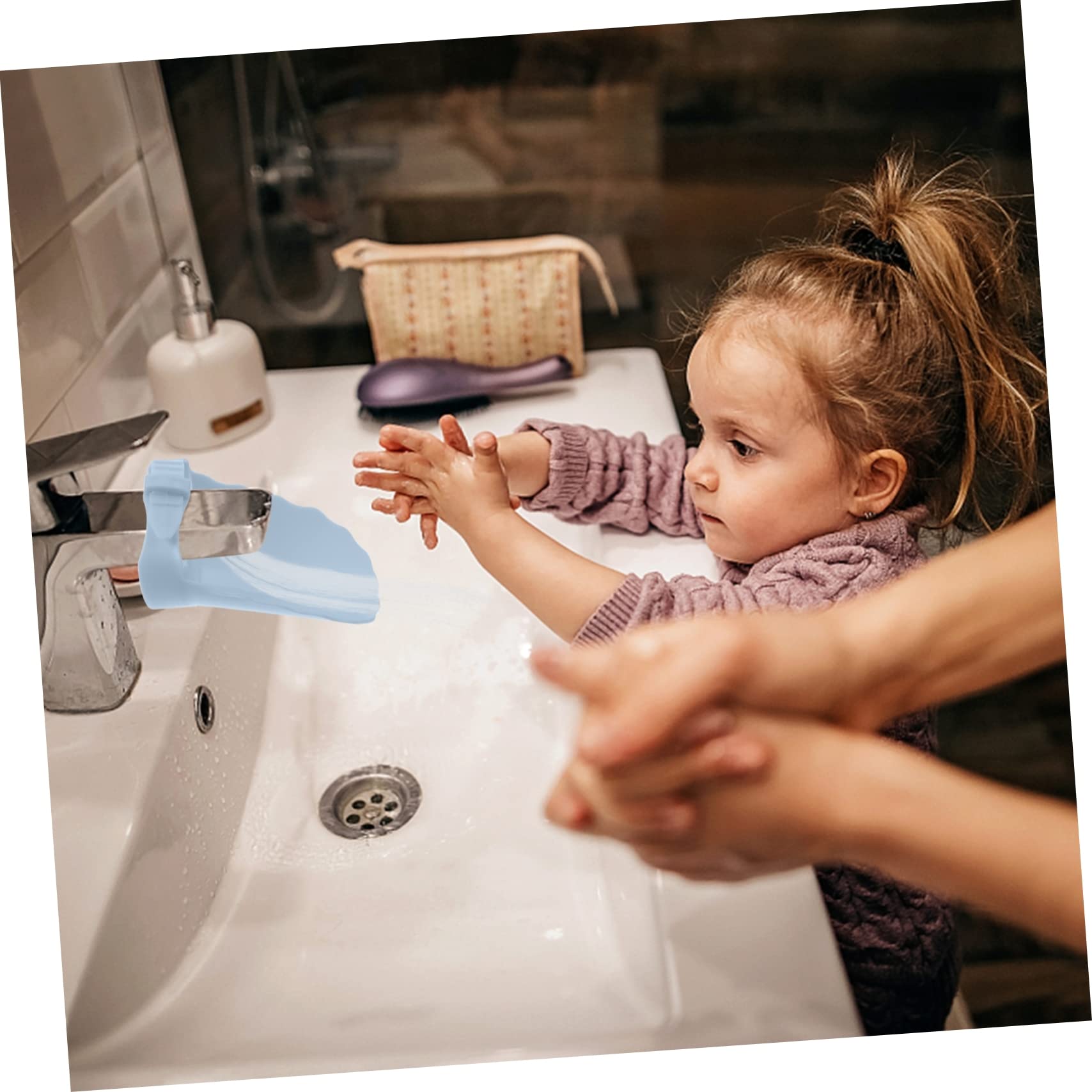 ERINGOGO 4pcs Hand Wash Extender Safe Faucet Extender Kids Spout Extender Kids Faucet Extender Tub Faucet Bathroom Faucet Extension Children Wash Helper Gutter Sink Baby