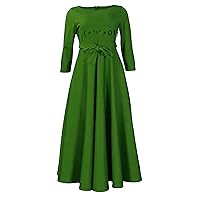 Womens Crew Neck Dresses Swing Fitted Dress Summer Simple Midi Dress Plus Size