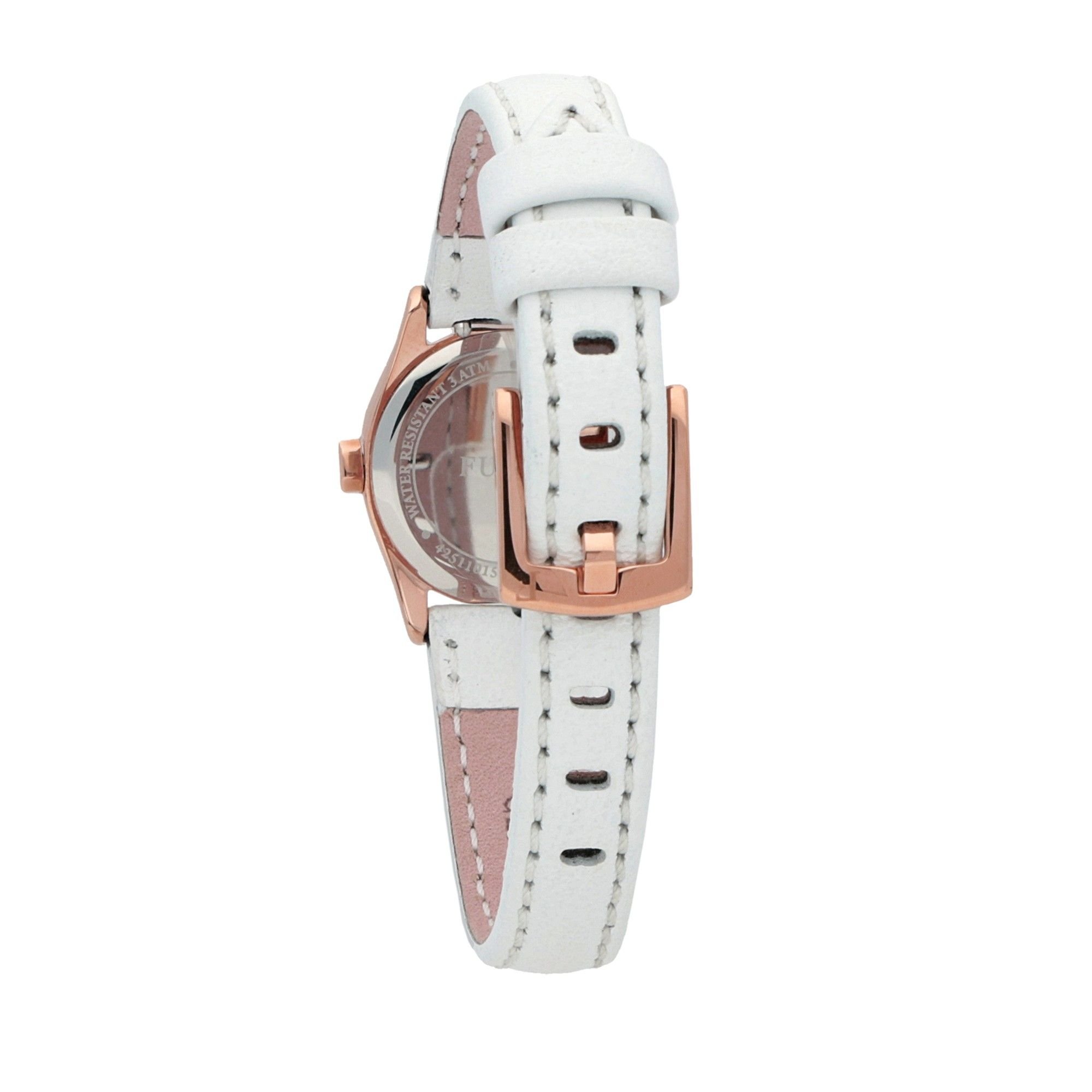 Furla Women's Stainless Steel Quartz Watch with Leather Strap, White, 13 (Model: R4251101505)