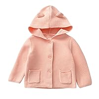 Baby Boys Cardigan Sweater Toddler Girls Knit Hooded Jacket Button Outwear Outfit Tops Sweatshirt