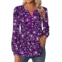 Sequin Tops for Women Party Night Sparkle Print Tunic Womens Tops Casual Lanternsleeve New Years Eve Shirts Women