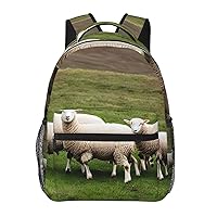 Lambs and Sheep print Lightweight Bookbag Casual Laptop Backpack for Men Women College backpack