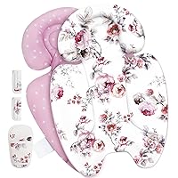Mamatepe Infant Insert Compatible with 4moms Mamaroo RockaRoo & Graco DuetSoothe Swing, Reversible Newborn Insert Head & Body Support Cushion,Breathable Soft Fabric, Machine Washable, Blush Pink, 1Pcs