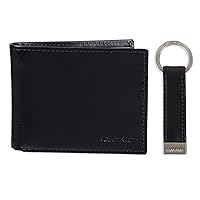 Calvin Klein Men's RFID Leather Minimalist Bifold and Card Case Wallet Sets -Money Clips and Key Fob