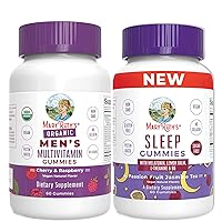 USDA Organic Men's Multivitamins Gummies & Melatonin Gummies Bundle by MaryRuth's | Immune Support | Sleep Gummies with L Theanine, Lemon Balm, and Vitamin B6 | Relaxation & Sleep Support for Adults