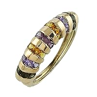 Carillon Amethyst Round Shape 0.29 Carat Natural Earth Mined Gemstone 10K Rose Gold Ring Unique Jewelry for Women & Men