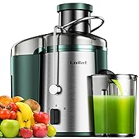 Juicer Machine, 500W Juicer with 3” Wide Mouth for Whole Fruits and Veg, Centrifugal Juice Extractor with 3-Speed Setting, Easy to Clean, Stainless Steel, BPA Free (Green)