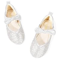 Walofou Flower Girls Wedding Party Princess Shoes Flats for Kid Toddler