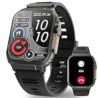 Smart Watches for Men(Answer/Make Calls) 600mAh Long Standby Fitness Watch with Heart Rate SpO2 Sleep Tracker 100+ Sports Mode Music Playback 1.96” HD IP67 Waterproof Smartwatch for iPhone Android