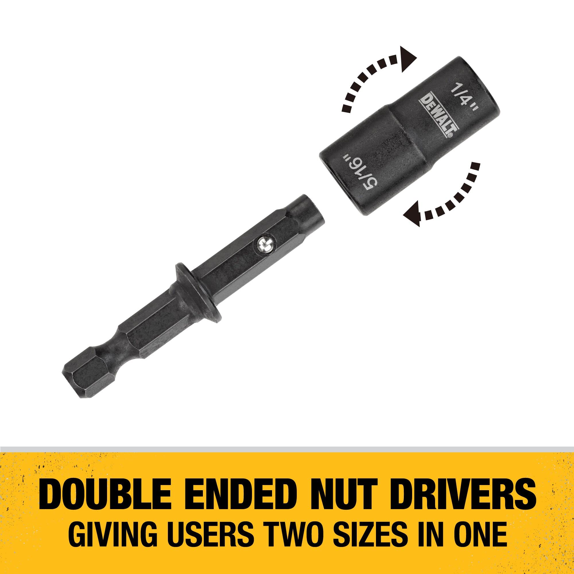 DEWALT Nut Driver, Double Ended, 1/4In + 5/16In (DWADEND14516)
