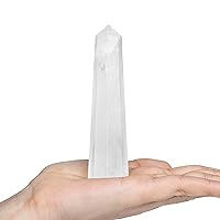 Large Crystal Tower Wand, Clear Quartz Crystal Points Tower Wand Obelisk Octagon 8 Faceted Gemstone Prism Pointed for Reiki Chakra Meditation Chakra Stones Therapy Gift Home Office Desk Décor