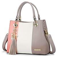 Handbags for Women with Multiple Internal Pockets in Pretty Color Combination, Women's Satchel Handbag