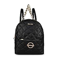 Pelle Luxur Leather Travel Fashion Bag for Women | Ladies Purse Handbag Backpack with Zipper Closure (Black)