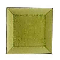 CAC China Japanese Style 5-Inch Golden Green Square Plate, Box of 36
