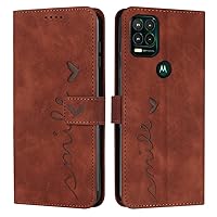 IVY Moto G Stylus 5G 2021 Case Wallet, [Smile Love][Kickstand Flip][Lanyard Shoulder Strap][PU Leather] - Wallet Case for Motorola Moto G Stylus 5G 2021 Devices - Brown