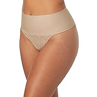 Maidenform Women's Lace Thong Shapewear, Firm Control Shaping Thong with Lace, Moisture-Wicking Shapewear
