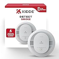 Kidde Smoke Detector, AA Battery Powered, LED Warning Light Indicators