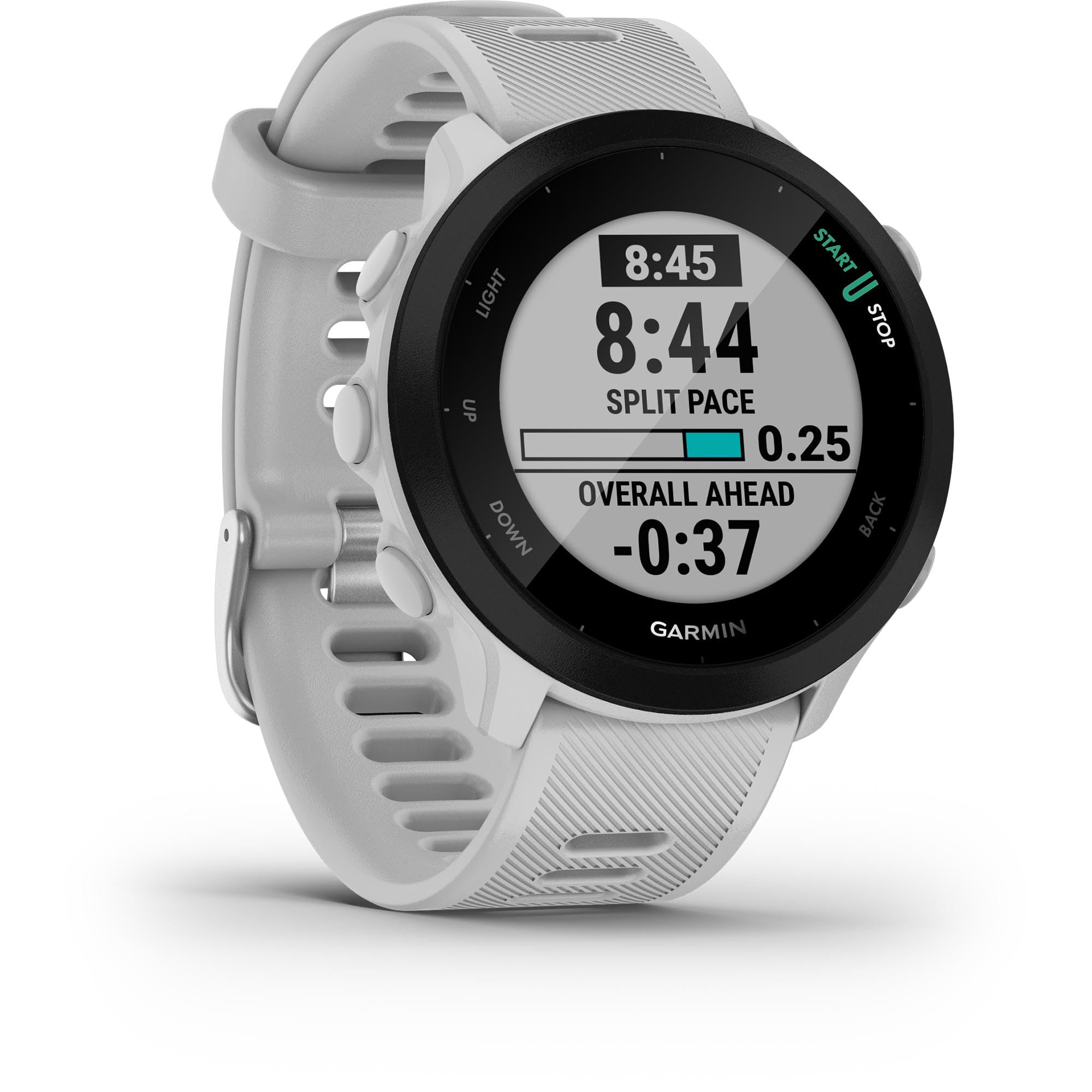 Garmin Forerunner 55, GPS Running Watch with Daily Suggested Workouts, Up to 2 weeks of Battery Life, White