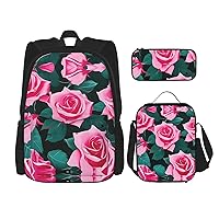 Print 426PCS Backpack Set,Large Bag with Lunch Box and Pencil Case,Convenient,backpack lunch box