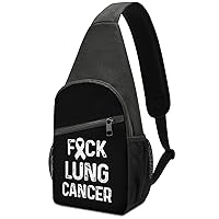 Fuck Lung Cancer Sling Bag Travel Daypack Crossbody Shoulder Backpack for Hiking Cycling
