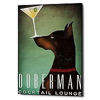 Doberman Martini' by Ryan Fowler, Canvas Wall Art, 18