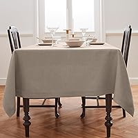 Solino Home Linen Tablecloth 60 x 90 Inch – 100% Pure Linen Natural Tablecloth – Machine Washable Dining Tablecloth – Diana Medium Weight