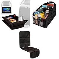 Lusso Gear Kids Tray Table Cover - Black, Car Seat Organizer - Black, and Baby Car Seat Protector - Black