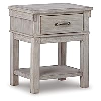 Signature Design by Ashley Hollentown Modern Farmhouse 1 Drawer Nightstand, Whitewash