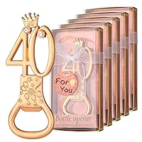 24 boxes of rose gold themed 40th birthday bottle openers favored for 40th wedding party gifts 40th birthday party souvenirs or party decorations (40 shape)