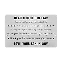 Mother in law Gifts, Mother in law Birthday Card, Mother's Day Card for Mother in law from Son in Law, Thank You Mother in law Present