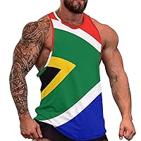 South Africa Flag Men’s Tank Top Sleeveless T Shirts Crewneck Gym Workout Tees