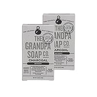 Charcoal Bar Soap by The Grandpa Soap Company | Vegan, Clean Face & Body Soap | Organic Hemp Oil + Mint Oils| Paraben Free Bar Soap for Men & Women | 4.25 Oz. Each - 2 Pack