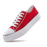 Womens Platform Sneakers Canvas High Top Low Tops Shoes Lace Up Unisex Fashion Classic Casual Tennis Walking Shoes for Women and Men