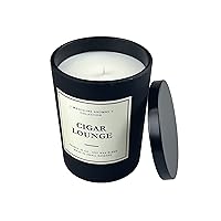 Masculine Aromas - Cigar Lounge with Notes of Sandalwood, Vanilla Bean, Clove, and Jasmine - Small Batch Soy Wax Scented Mens Candles with Natural Essential Oils - Vegan Phthalate-Free