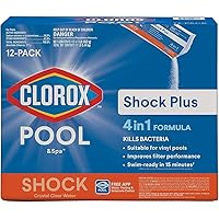 Clorox® Pool&Spa™ Shock Plus, for Crystal Clear Swimming Pool Water, Swim-ready in 15 minutes, Suitable for vinyl pools (12-Pack)