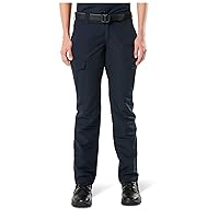 5.11 Tactical Women's Fast-Tac Cargo Professional Uniform Pants, Polyester Ripstop, Dark Navy, 10/Long, Style 64419
