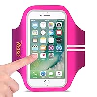 Reiko Running Sports Armband compitable for iPhone 7/6/ 6S Or 5 Inches Device (5X5 Inches) (Pink)