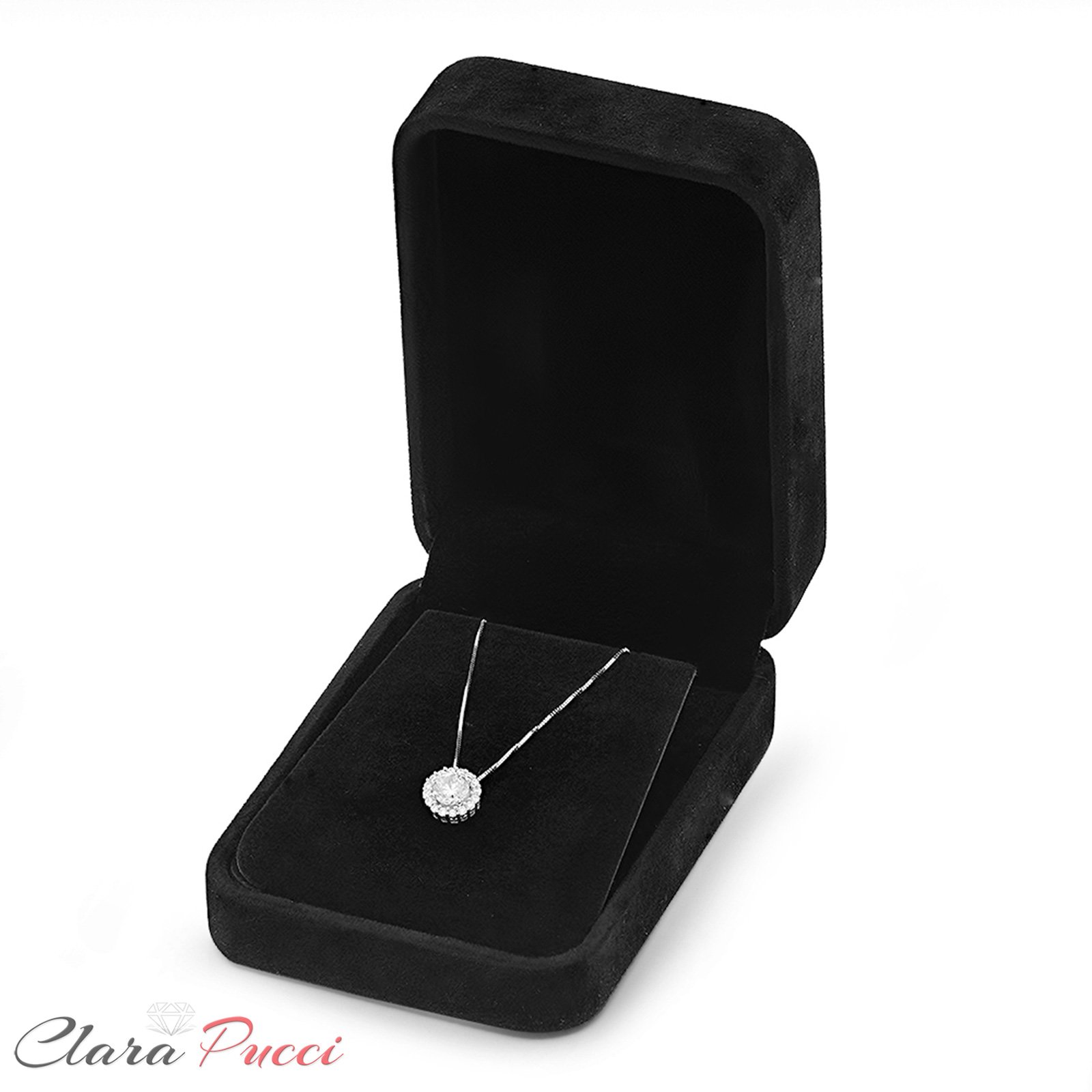 1.35 ct Brilliant Round Cut Pave Halo Stunning Genuine Moissanite Ideal VVS1 D Solitaire Pendant Necklace With 16