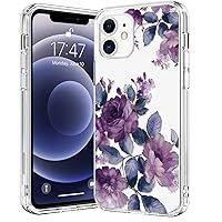 bicol Compatible with iPhone 12 Case,iPhone 12 Pro Case,Clear with Fashionable Floral Designs for Girls Women,Protective Phone Case for Apple iPhone 12 Pro/iPhone 12 6.1