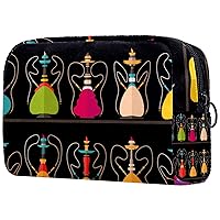 Hookah Nargile Shissha Pattern Cosmetic Travel Bag Large Capacity Reusable Makeup Pouch Toiletry Bag For Teen Girls Women 18.5x7.5x13cm7.3x3x5.1in,Multicolor