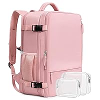 Large Travel Backpack for Women,40L Carry On Backpack for Airlines, 17 inch Laptop Backpack, Waterproof Gym Bag, Travel Essentials，Hiking Backpack, Pink
