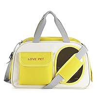 Hnayet Pet Carrier Bag Foldable for Small Pet Dog Puppy Cat Rabbit Breathable Anti-Scratch Mesh for Travel Camping Hiking Viewing Window up to 20lbs